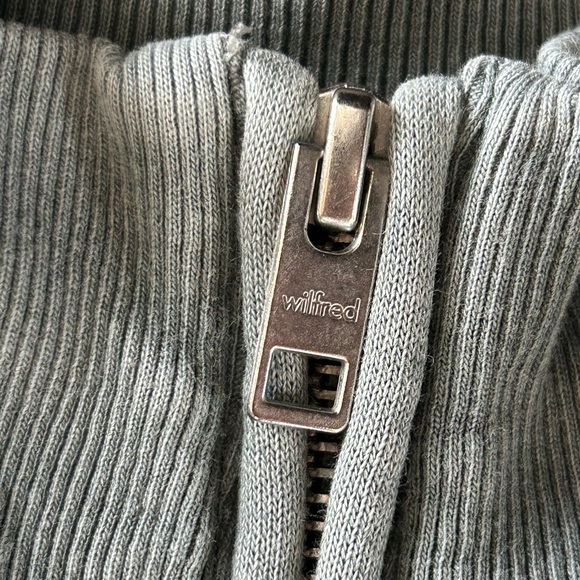 Wilfred Free Soft Blue Half Zip Cropped Sweatshirt - Picture 8 of 9